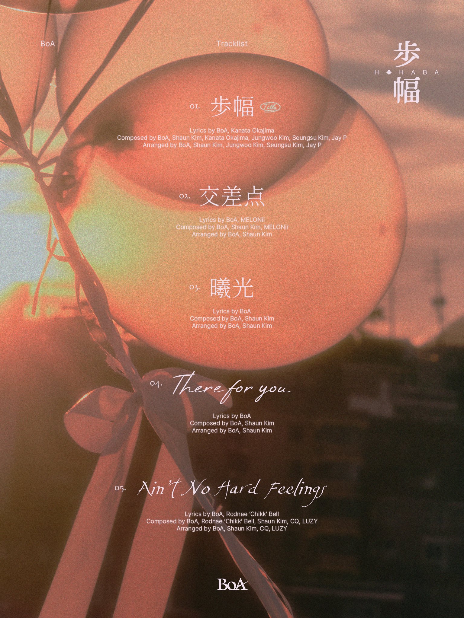 Hohaba - Tracklist to mini-álbum